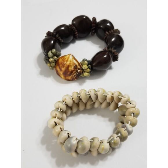 Two stretch shell bracelets nice b31 - Picture 1 of 14
